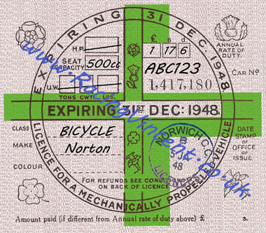 1948 Tax Disc